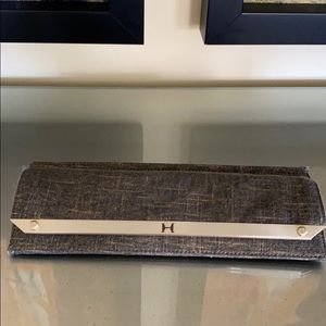 Halston Heritage Gold Textured Clutch